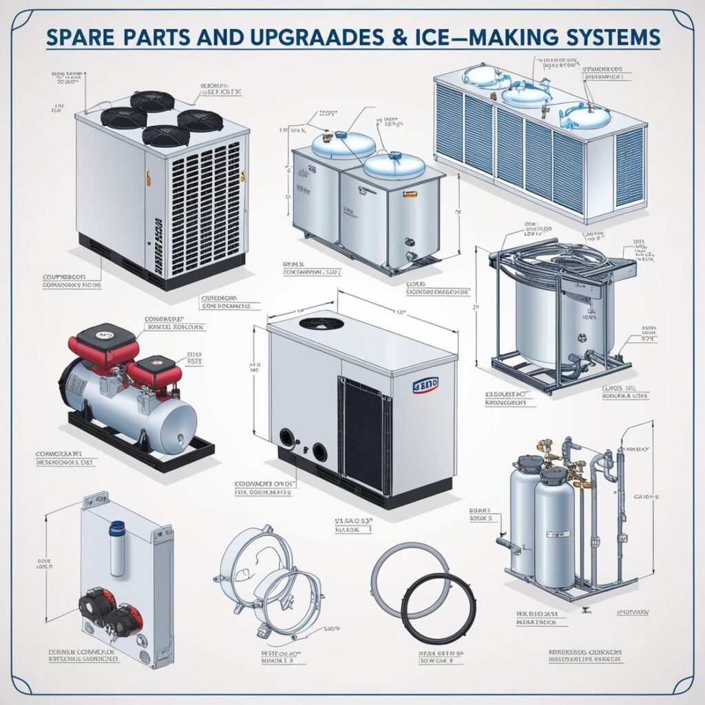 spare parts and upgrades for refrigeration and ice making systems. Show in sketch. Your earlier generations for same were useless